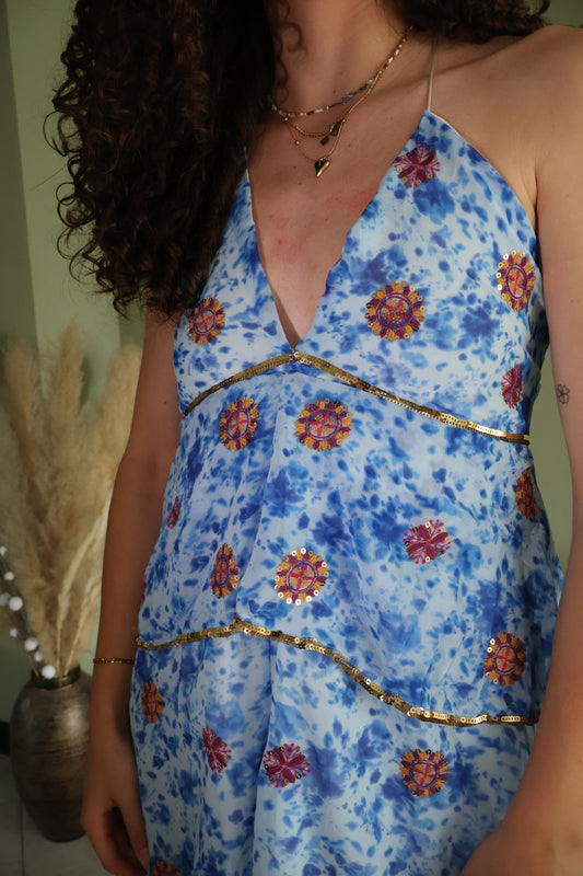 Santorini dress blue