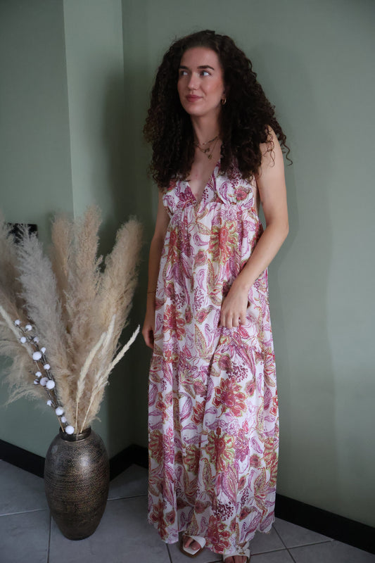 Flower dress white/pink