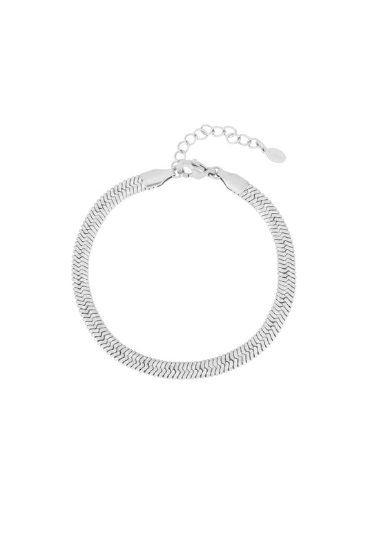 Visgraat armband zilver