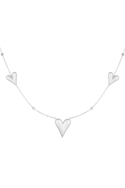 Triple heart ketting zilver