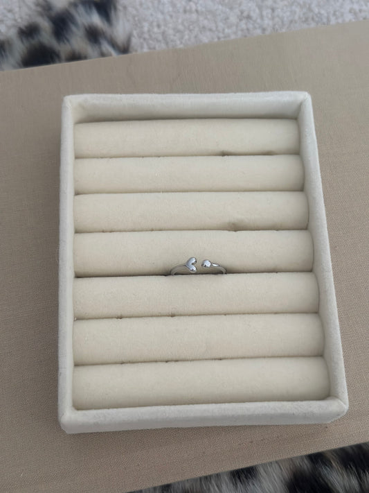 Hartjes ring zilver