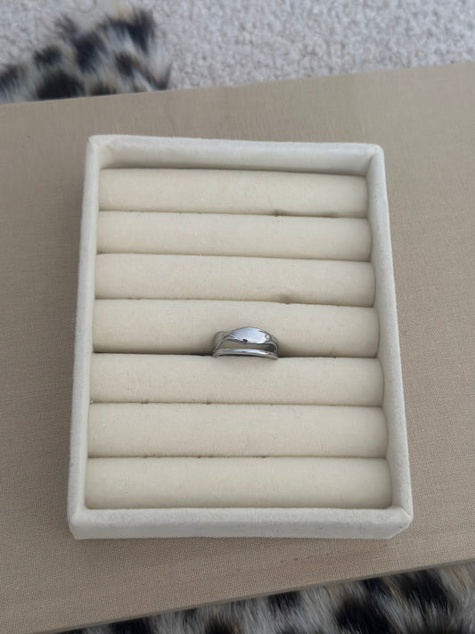 Double basic ring zilver