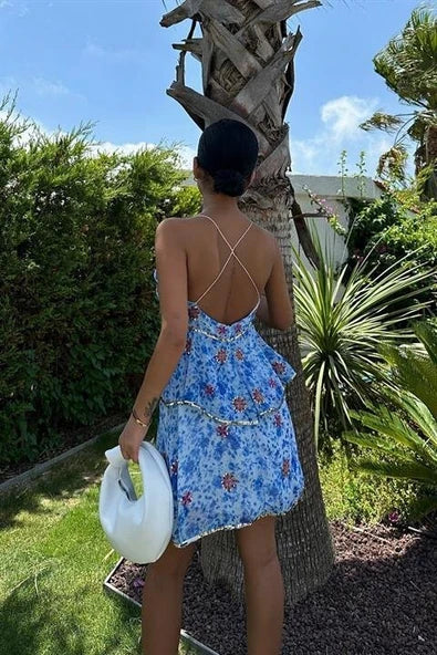 Santorini dress blue