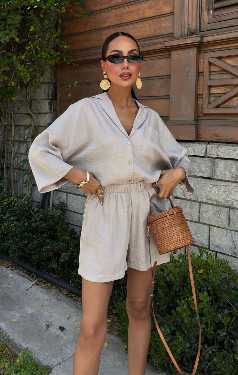 Beige blouse set