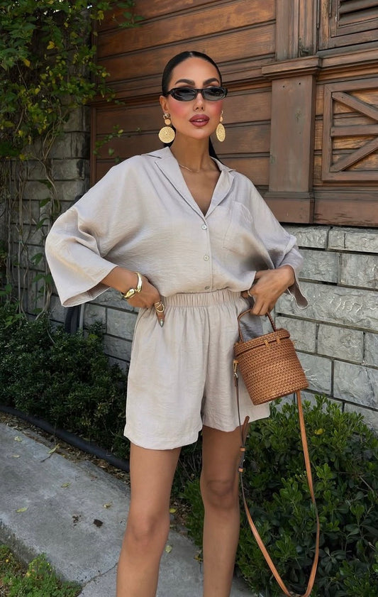 Beige blouse set