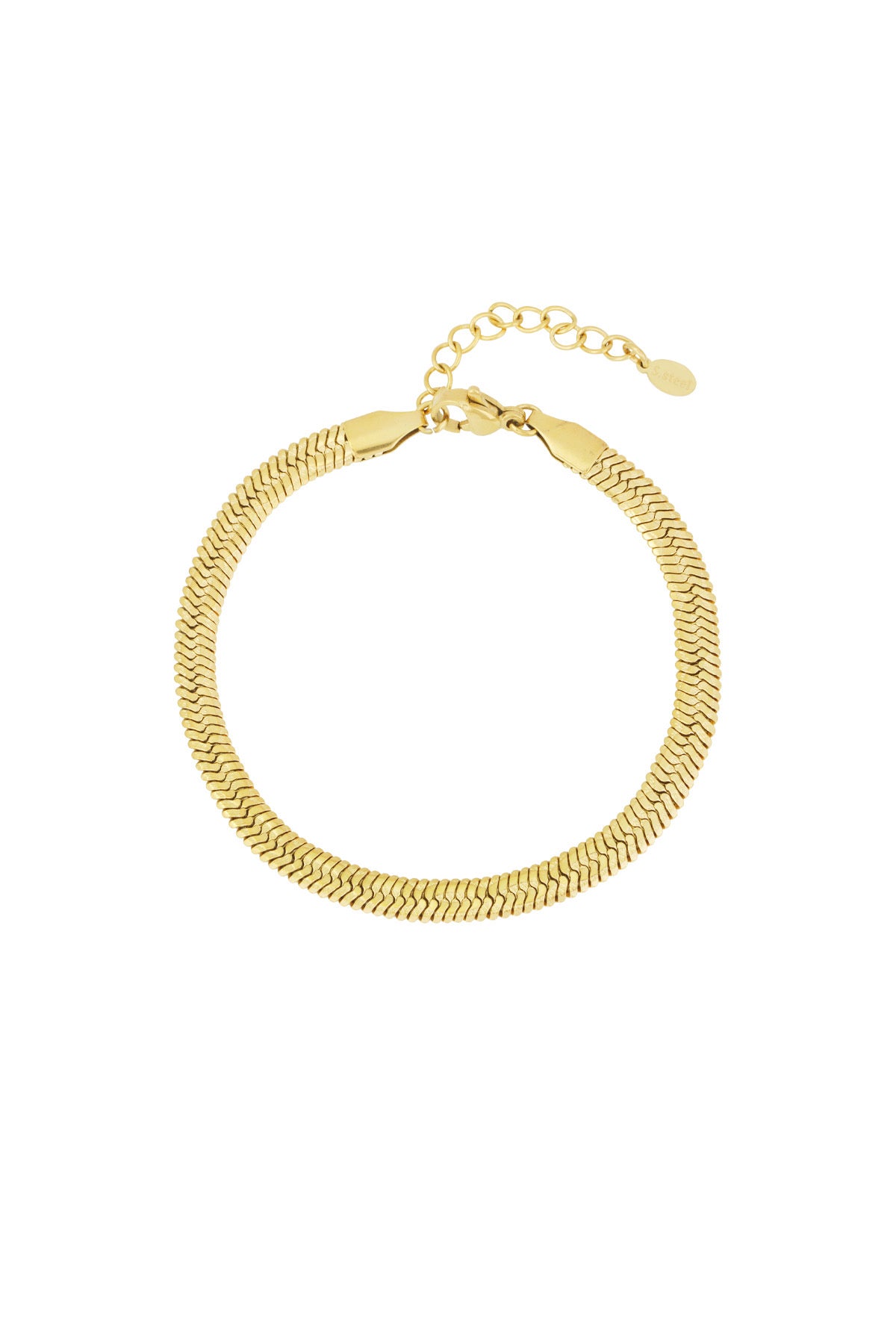 Visgraat armband goud