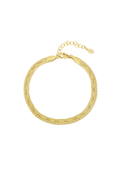 Visgraat armband goud