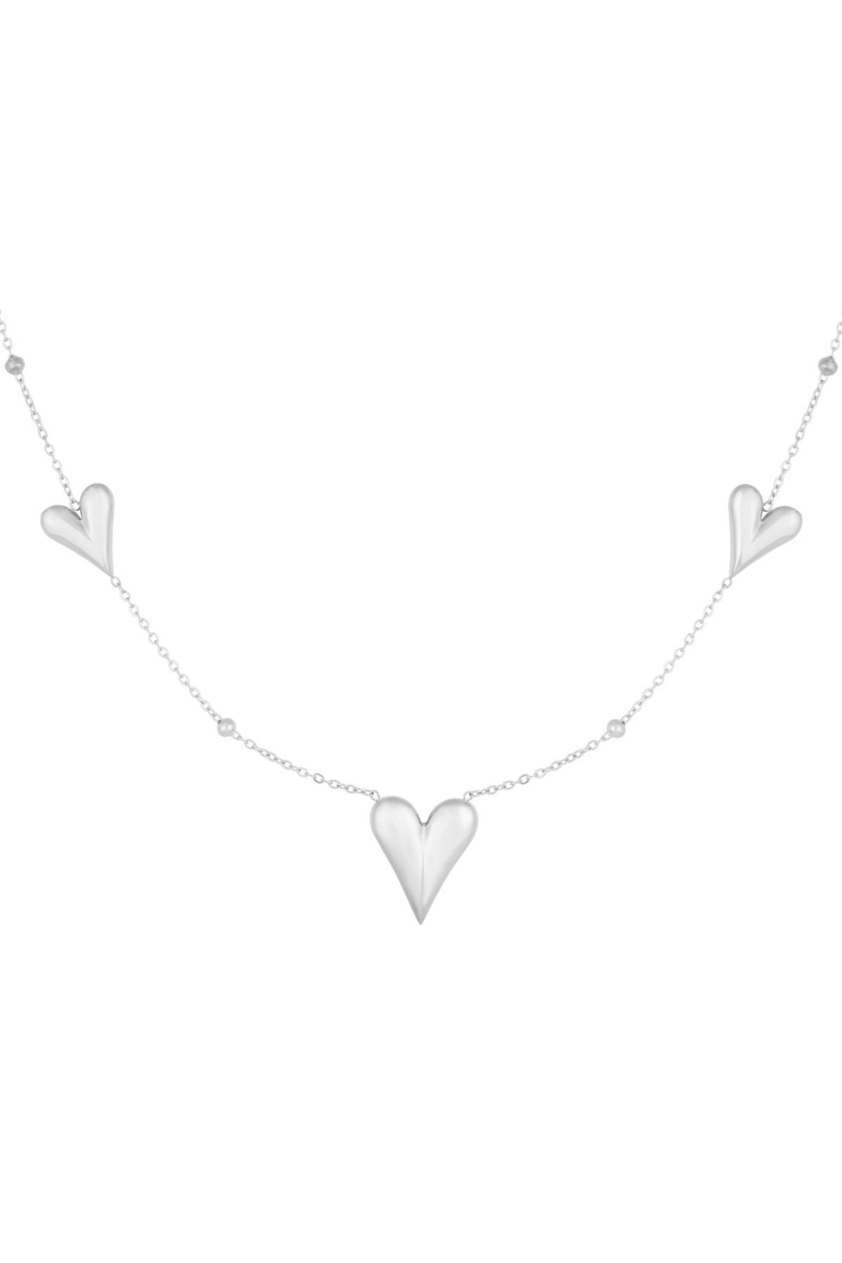 Triple heart ketting zilver
