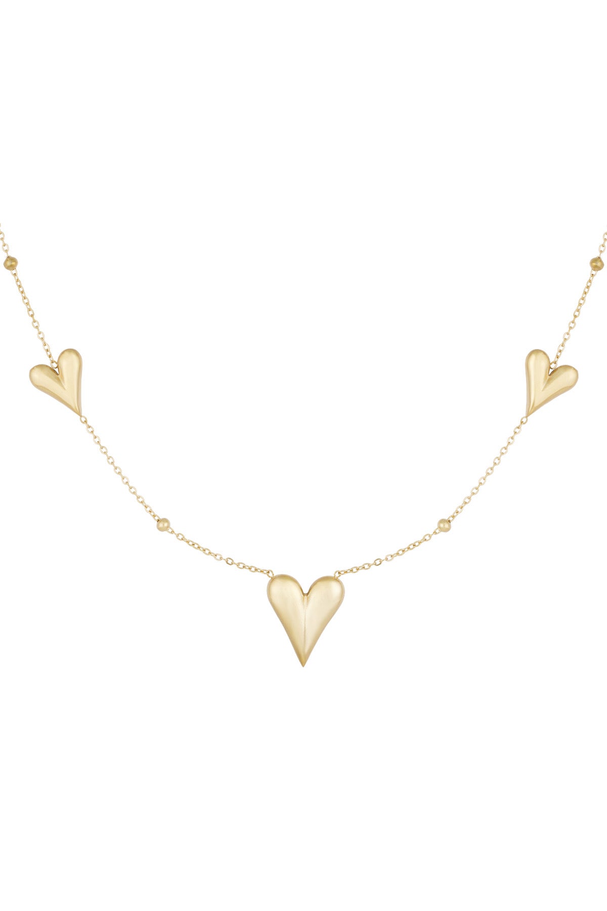 Triple heart ketting goud