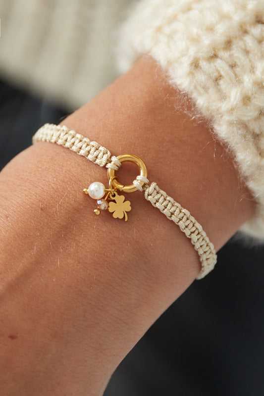 Klaver armband zand