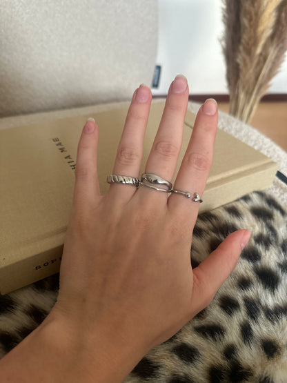 Double basic ring zilver