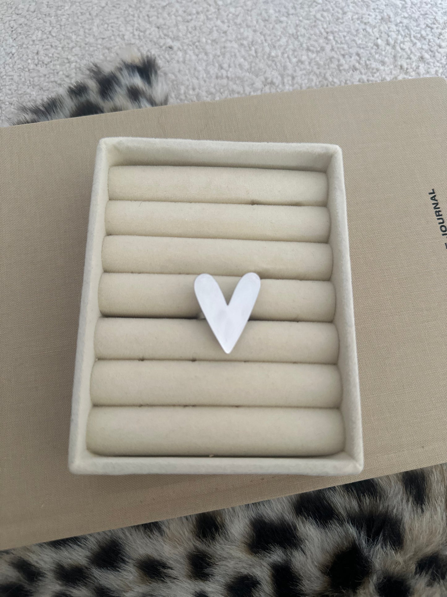 XL hart ring zilver