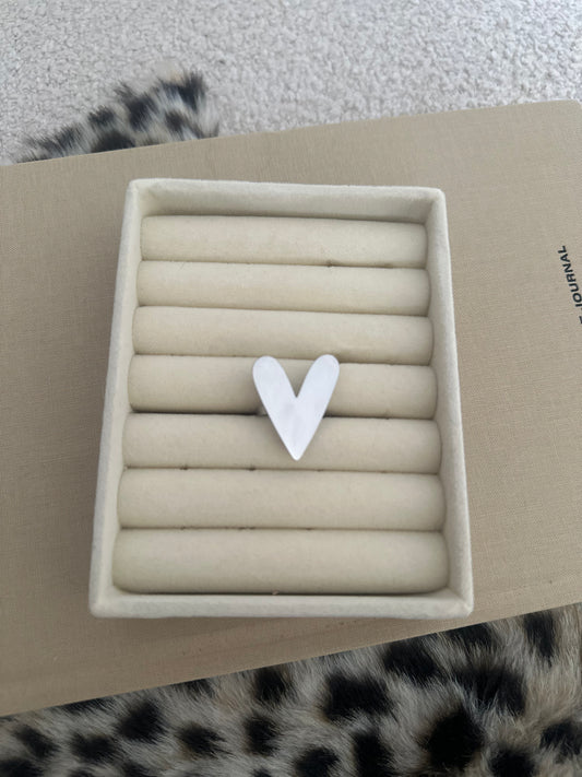 XL hart ring zilver