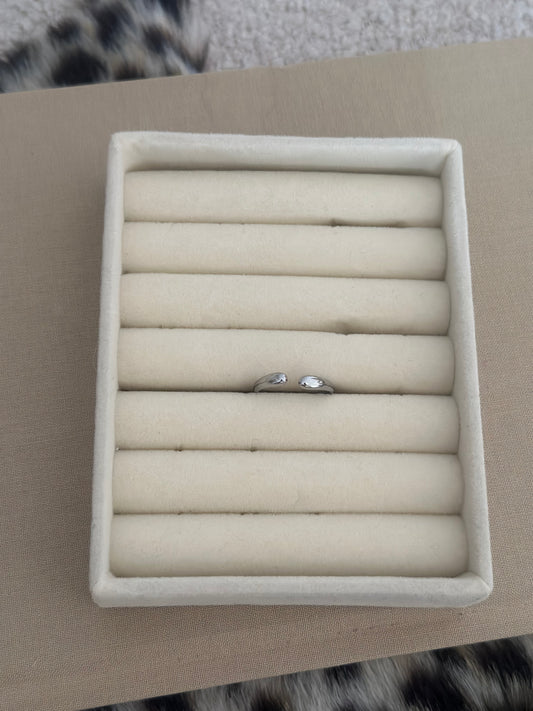 Druppel ring zilver